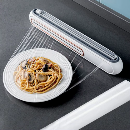 Magnetic Refillable Plastic Wrap Dispenser with Cutter, Tin Aluminum Foil Dispenser Cutter, Film Wrap Dispenser Kitchen Tool