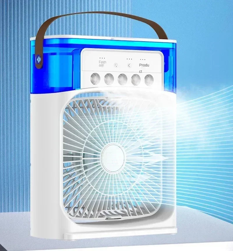 Mini Portable Humidifier Fan Air Conditioner Household Small Air Cooler Hydrocooling Portable Adjustment for Office 3 Speed Fan