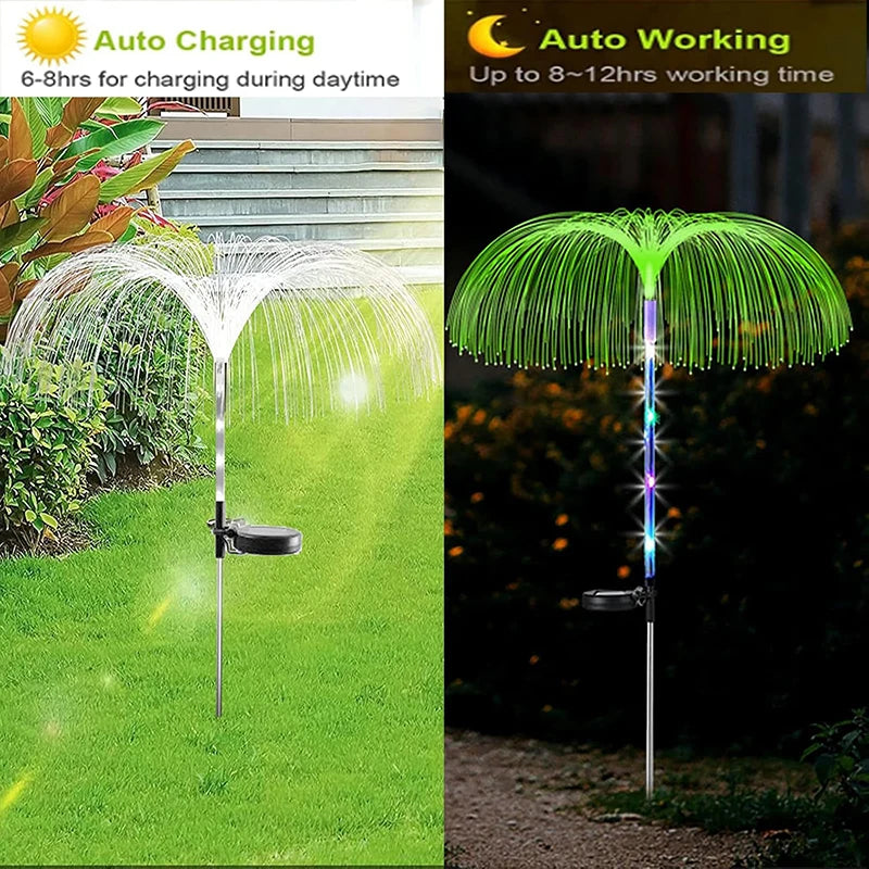 LED Solar Jellyfish Garden Lights Outdoor Waterproof Yard Balcony Pathway Lawn Wedding Party Decoration Solar Power Flowers Lamp