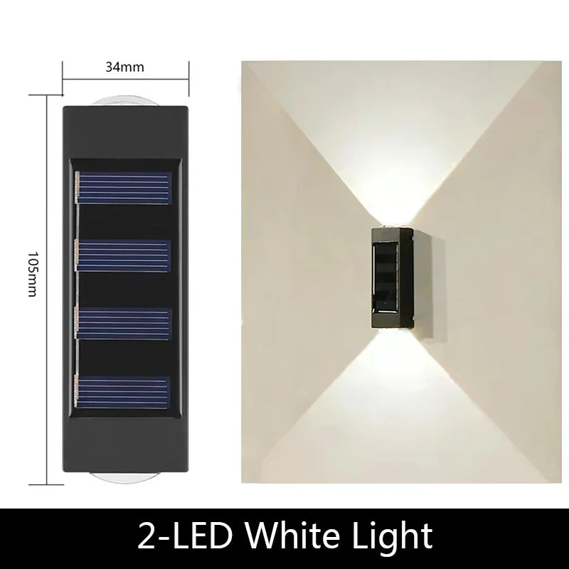 Solar LED Light, Outdoor Waterproof Wall Lamp, Dusk to Dawn Fence Lighting for Garden Courtyard Porch Walkway Camping Decor