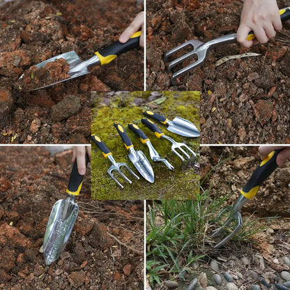Garden Tool Hand Trowel,Rake,Cultivator,Weeder Tools with Ergonomic Handle,Garden Lawn Farmland Transplant Gardening Bonsai Tool