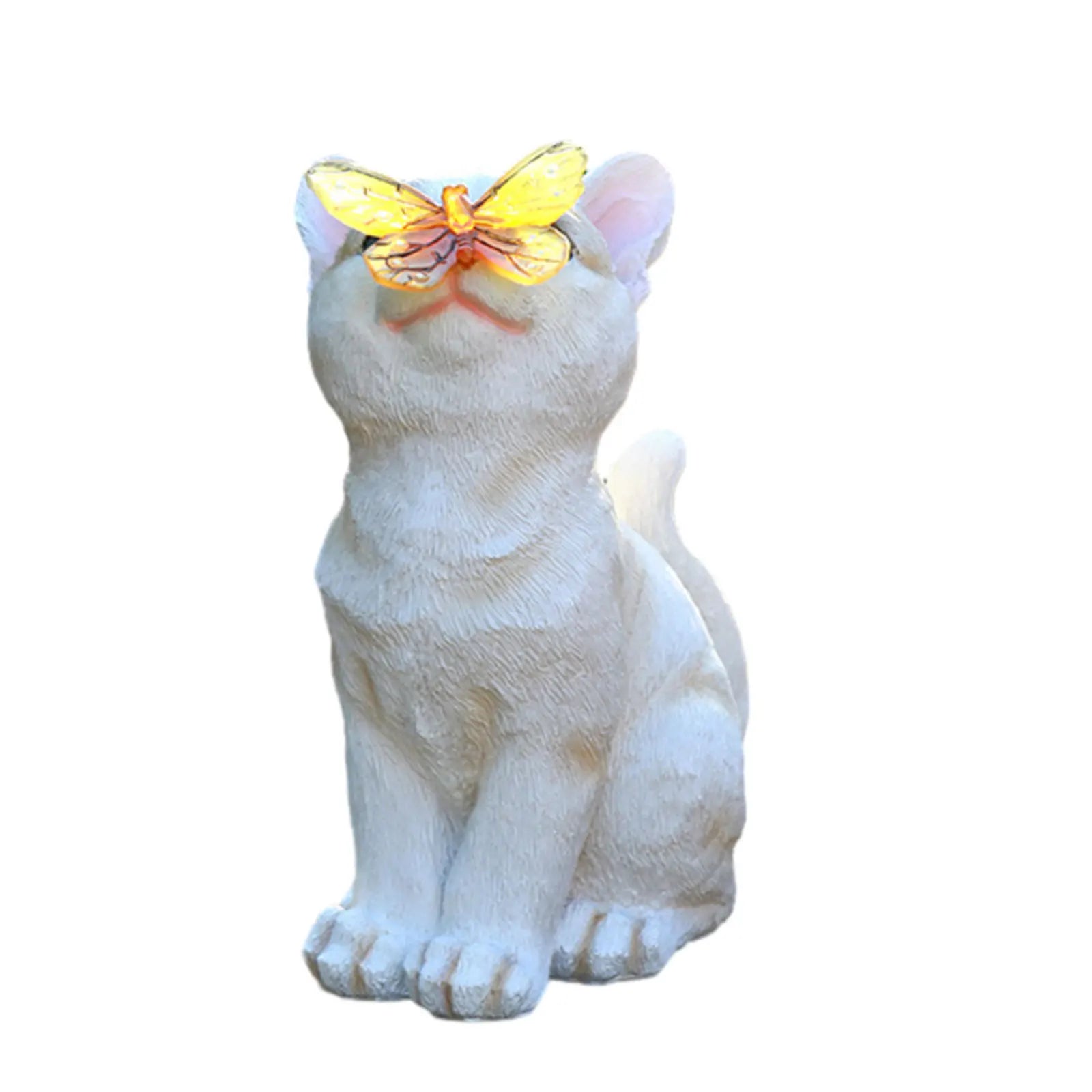 Outdoor Cat Sculpture Figurine Pendant Garden LED Solar Lights Cute Cat Animal Statue Sculptures for Landscape Yard