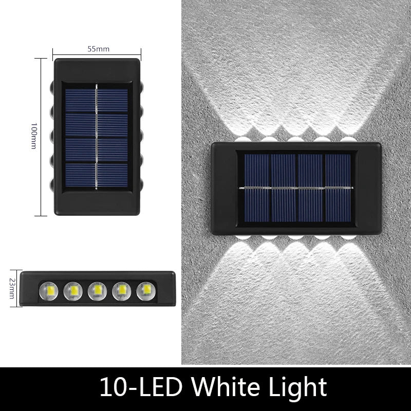 Solar LED Light, Outdoor Waterproof Wall Lamp, Dusk to Dawn Fence Lighting for Garden Courtyard Porch Walkway Camping Decor